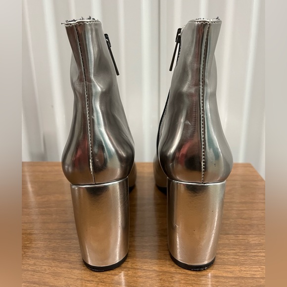 Crosswalk Chrome Silver Heeled Boots - Picture 2 of 6